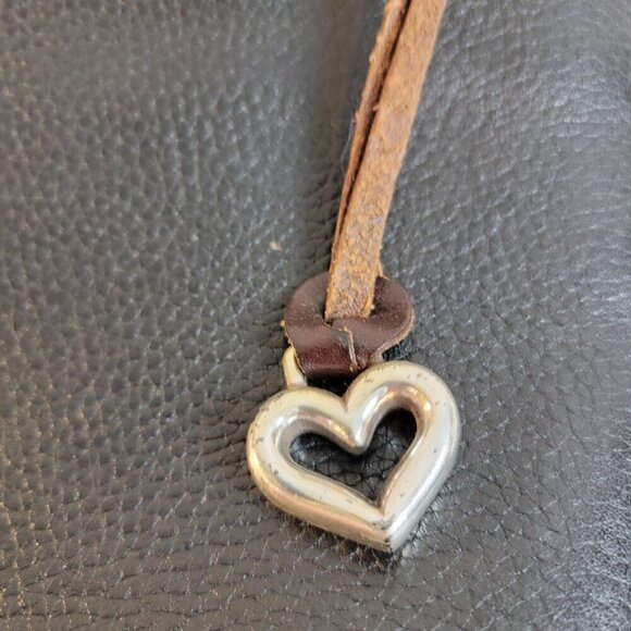 Brighton Leather Two Tone Bucket Shoulder Bag with Braided Straps - Picture 6 of 11